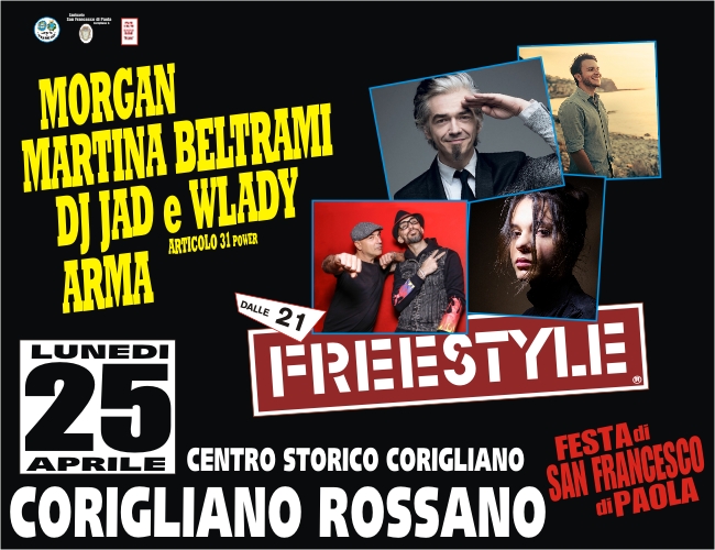 A Corigliano Rossano ritorna la Festa di San Francesco, con Studio54network, e Morgan, Martina Beltrami, 
            Dj Jad e Wlady, Arma