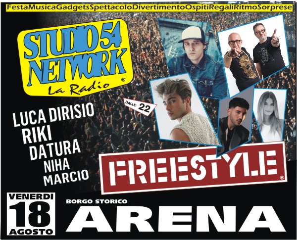 Per l'Arena Zicca Fest   54Live, con Luca Dirisio, Riki, Datura, Marcio e Niha