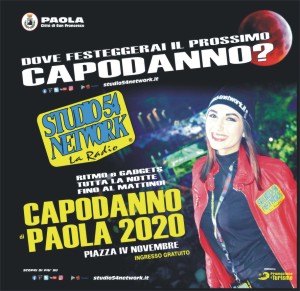 Capodanno 2020 a Paola, con Studio54network, in piazza 4 Novembre, sopo la mezzanotte