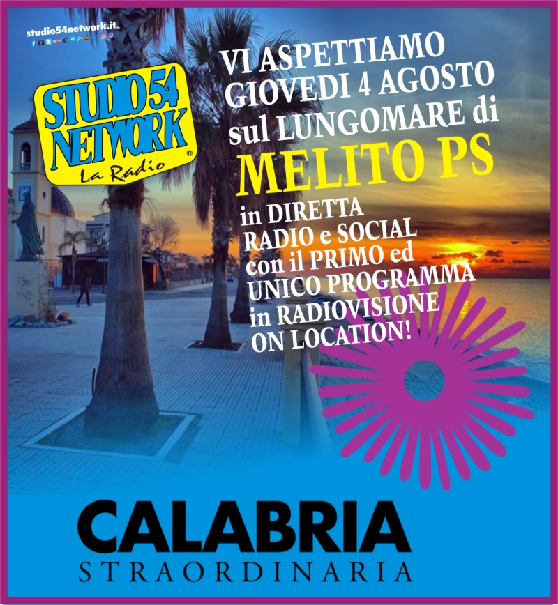 E' Calabria Straordinaria con Studio54network!