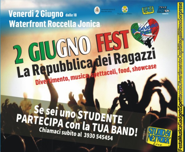 2 Giugno Fest, la repubblica dei Ragazzi, con Studio54network